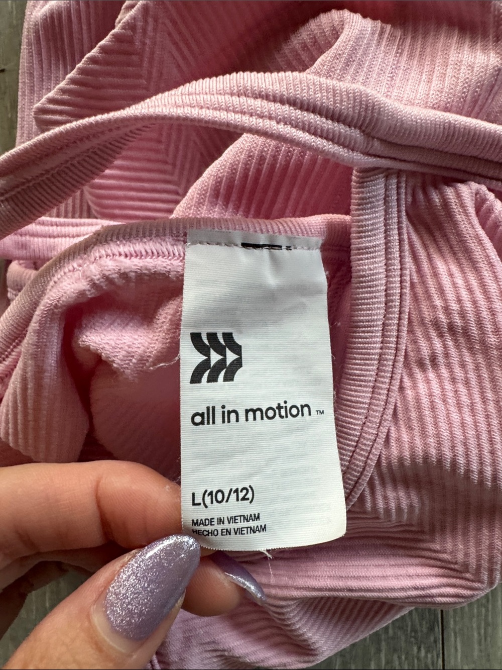 All in Motion Pink Ribbed Tank Top - Picture 3 of 3